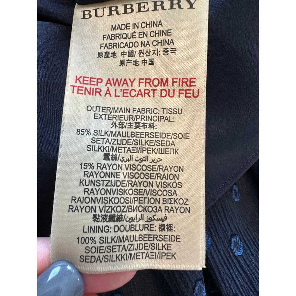 Burberry Brit Dot Pattern Silk Mini Dress Size 2 NWT - Picture 10 of 11
